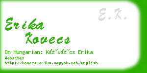 erika kovecs business card